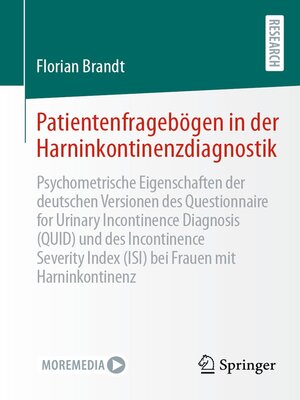 cover image of Patientenfragebögen in der Harninkontinenzdiagnostik